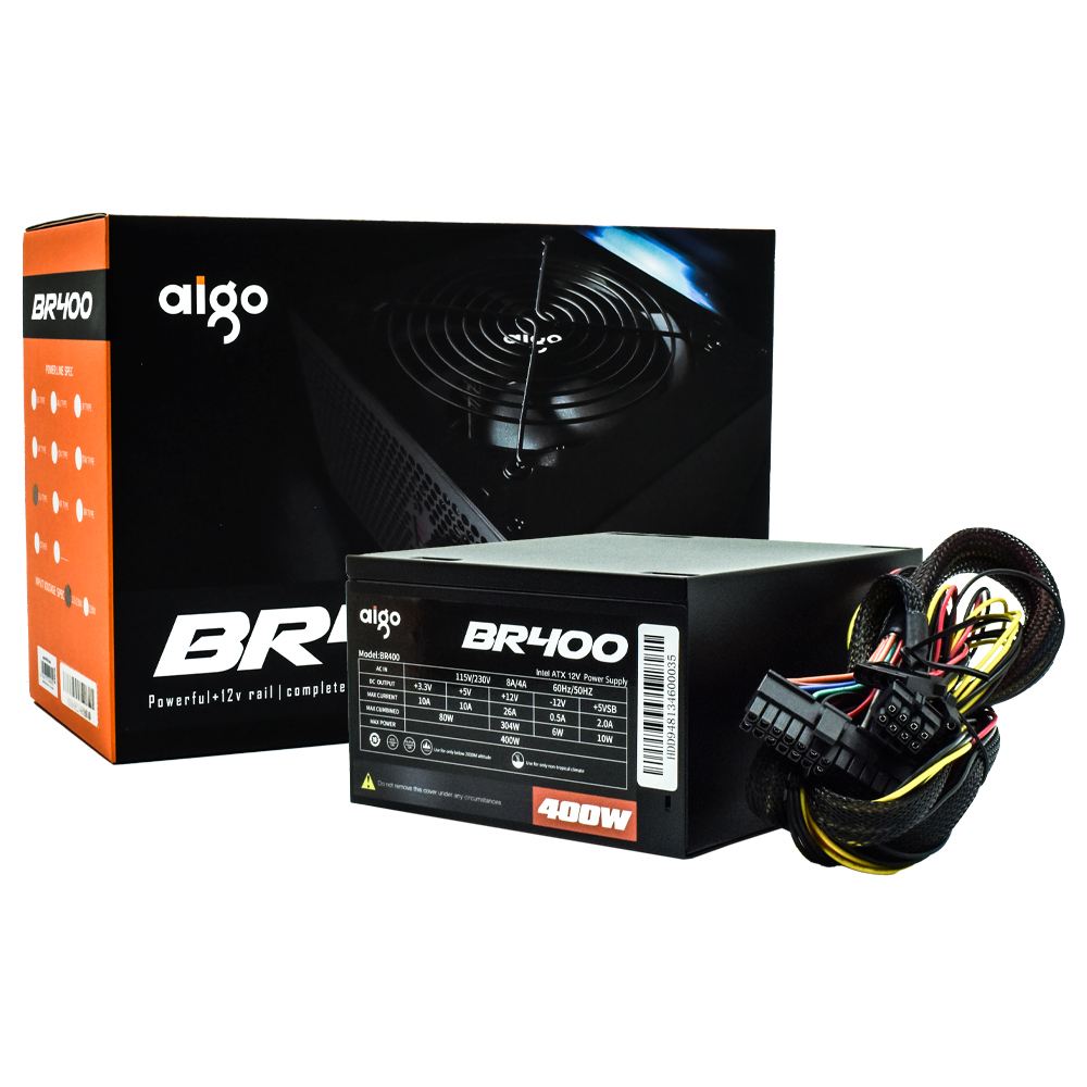 Fonte de Alimentação Aigo BR400 Real 400W ATX / Não Modular