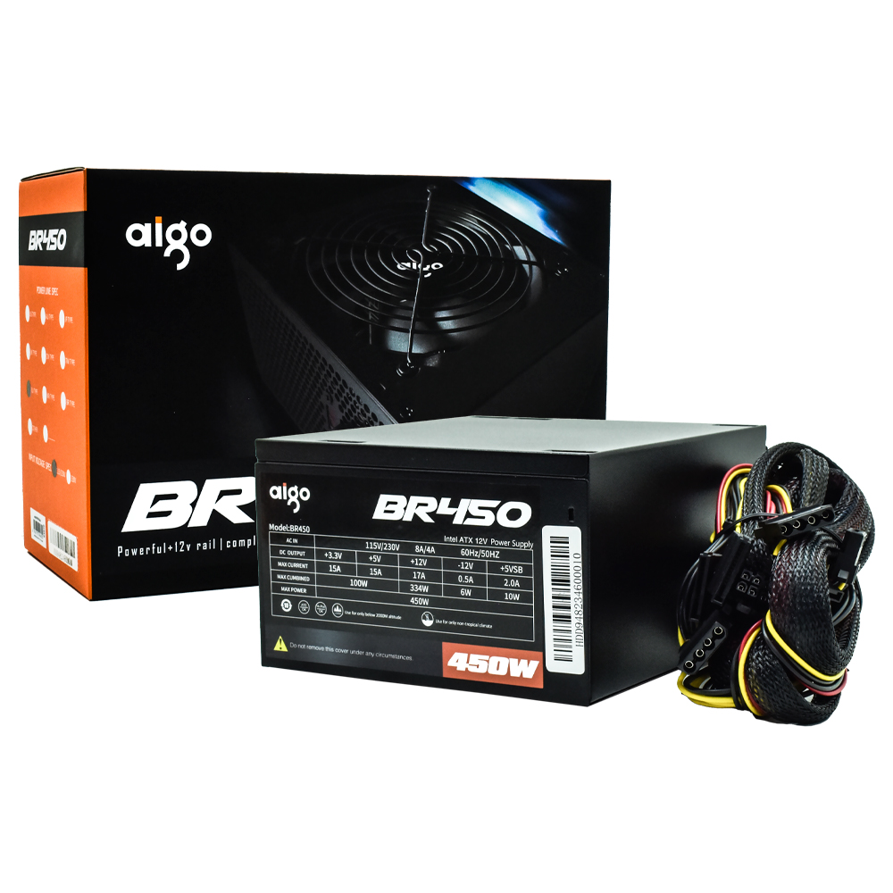 Fonte de Alimentação Aigo BR450 Real 450W ATX / Não Modular