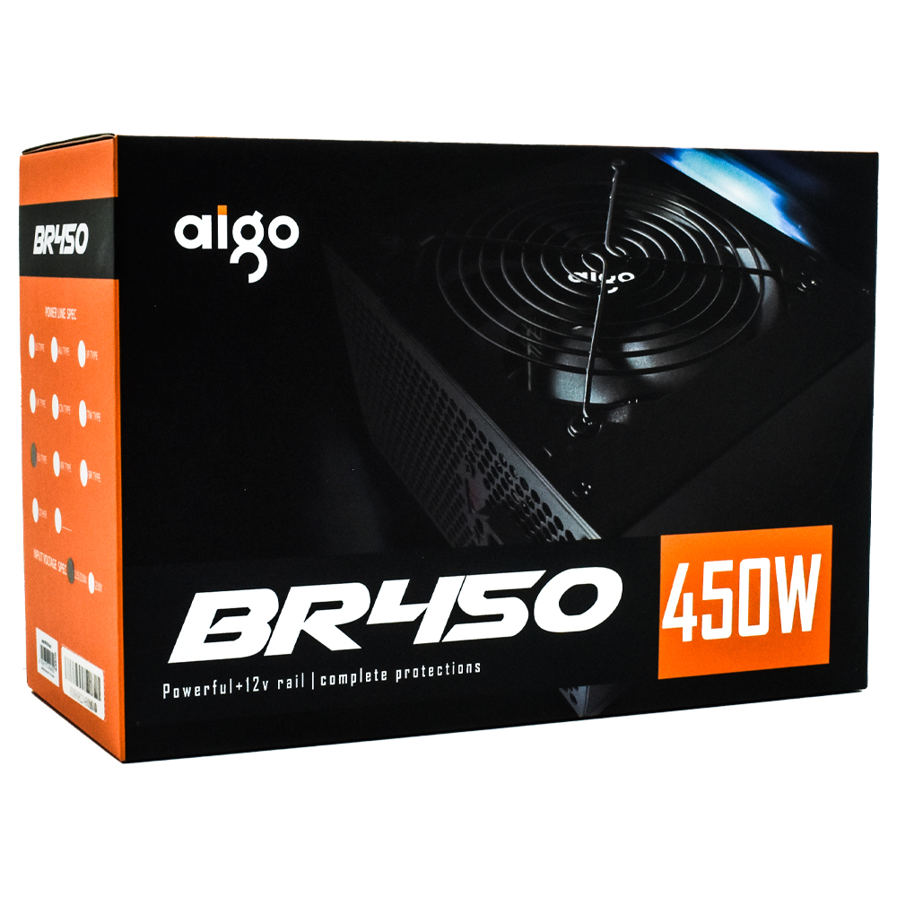 Fonte de Alimentação Aigo BR450 Real 450W ATX / Não Modular