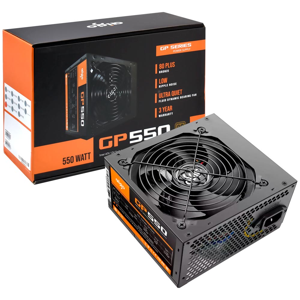 Fonte de Alimentação Aigo GP550 550W ATX / Não Modular / 80 Plus Bronze