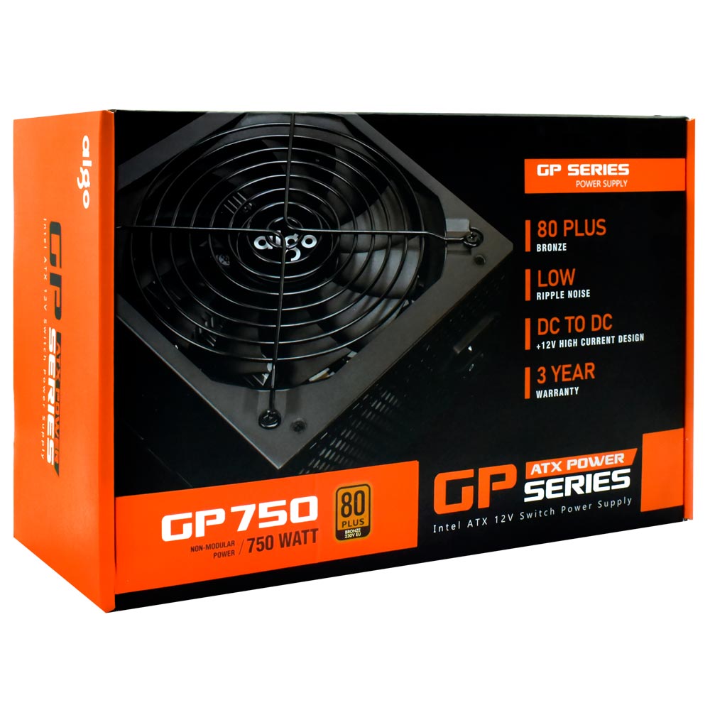 Fonte de Alimentação Aigo GP750 750W ATX / Não Modular / 80 Plus Bronze