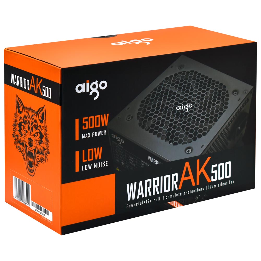 Fonte de Alimentação Aigo Warrior AK500 500W ATX / Não Modular 