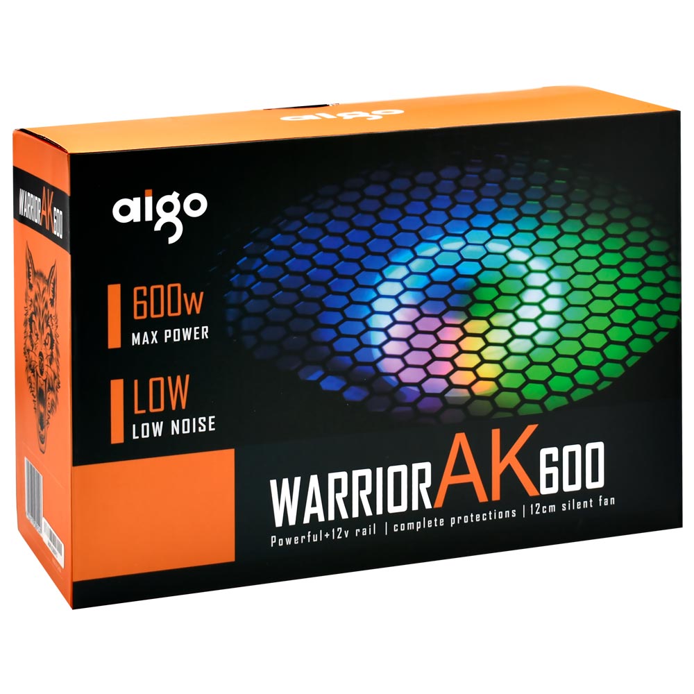 Fonte de Alimentação Aigo Warrior AK600 600W ATX / Não Modular / RGB