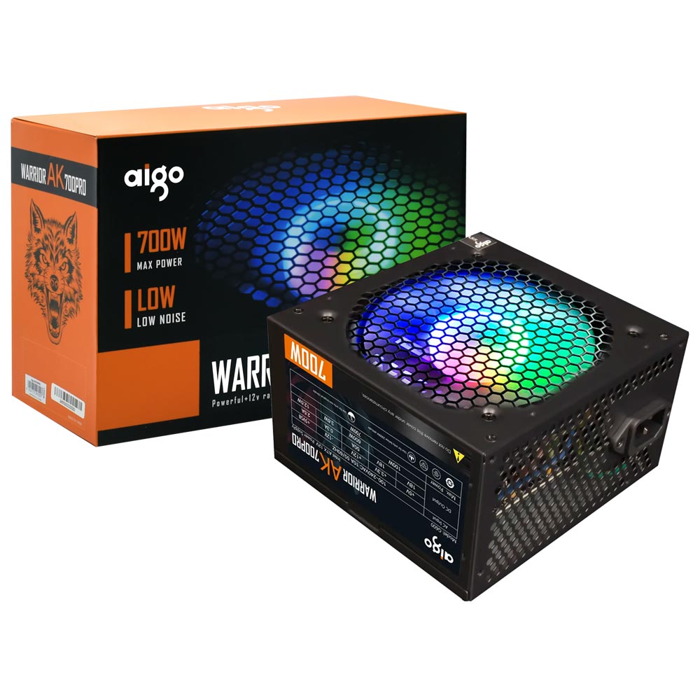 Fonte de Alimentação Aigo Warrior  AK700 Pro 700W ATX / Não Modular / RGB