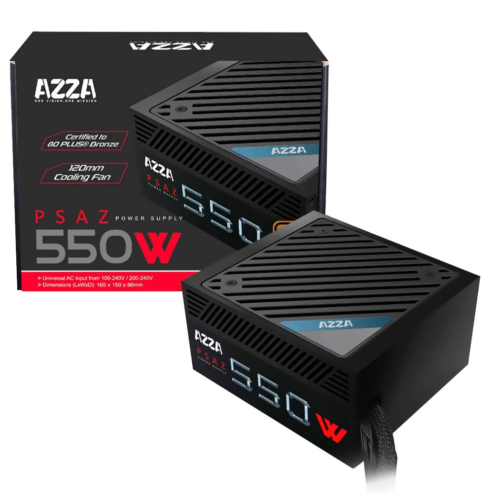 Fonte de Alimentação AZZA PSAZ-550W ATX / Não Modular / 80 Plus Bronze