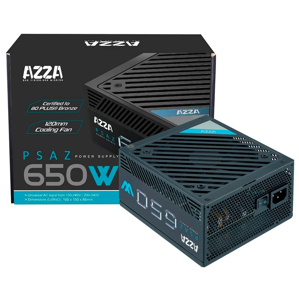 Fonte de Alimentação AZZA PSAZ 650W ATX / Não Modular / 80 Plus Bronze