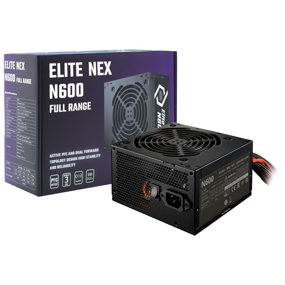 Fonte de Alimentação Cooler Master Elite Nex N600 600W ATX / Não Modular - MPW-6001-ACAN-BUS