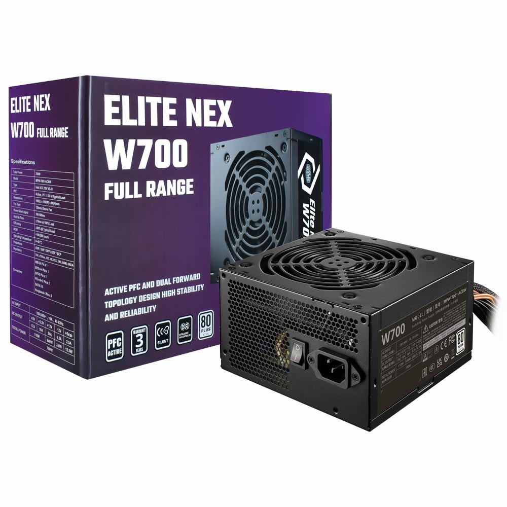 Fonte de Alimentação Cooler Master Elite Nex W700 700W ATX / Não Modular - MPW-7001-ACAW-BUS