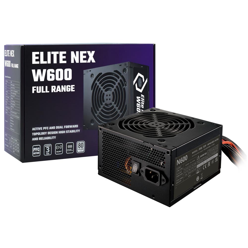 Fonte de Alimentação Cooler Master Elite W600 600W ATX / Não Modular - MPW-6001-ACAW-BUS