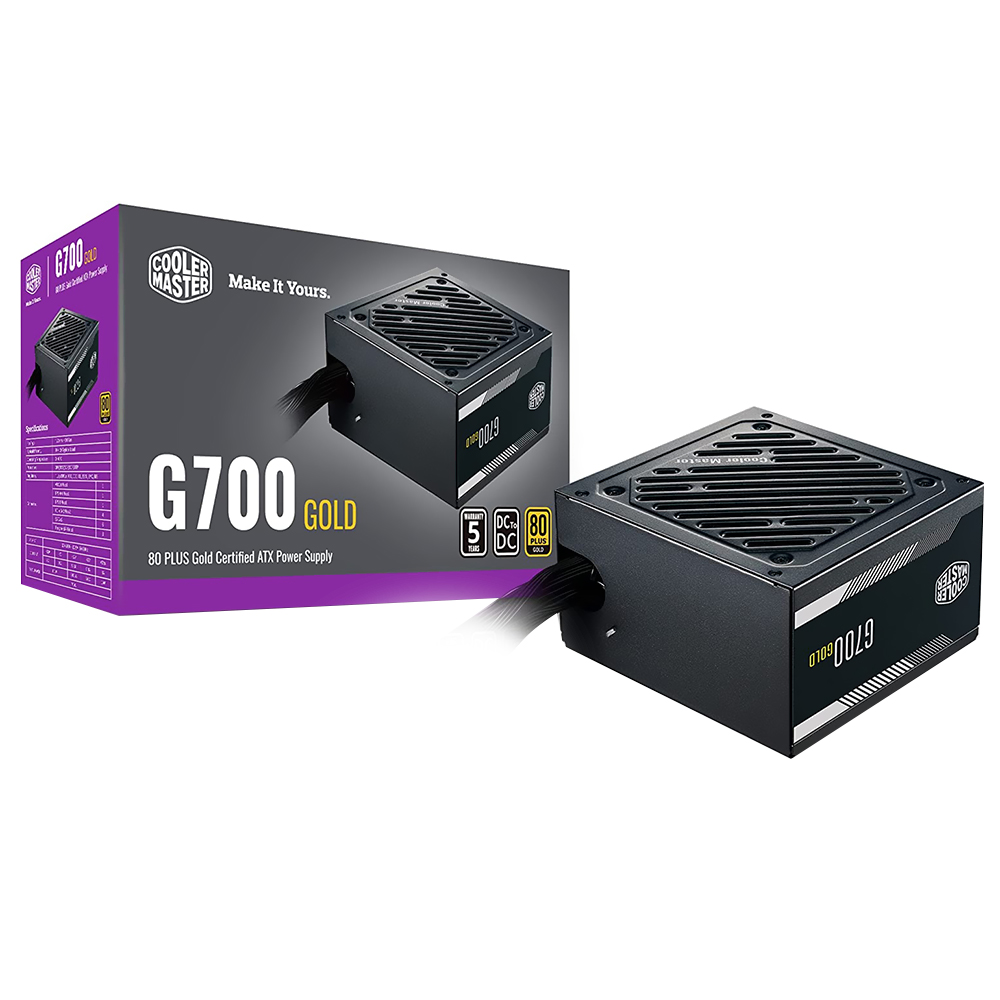 Fonte de Alimentação Cooler Master G700 Gold 700W ATX / Não Modular / 80 Plus Gold - MPW-7001-ACAAG-U2