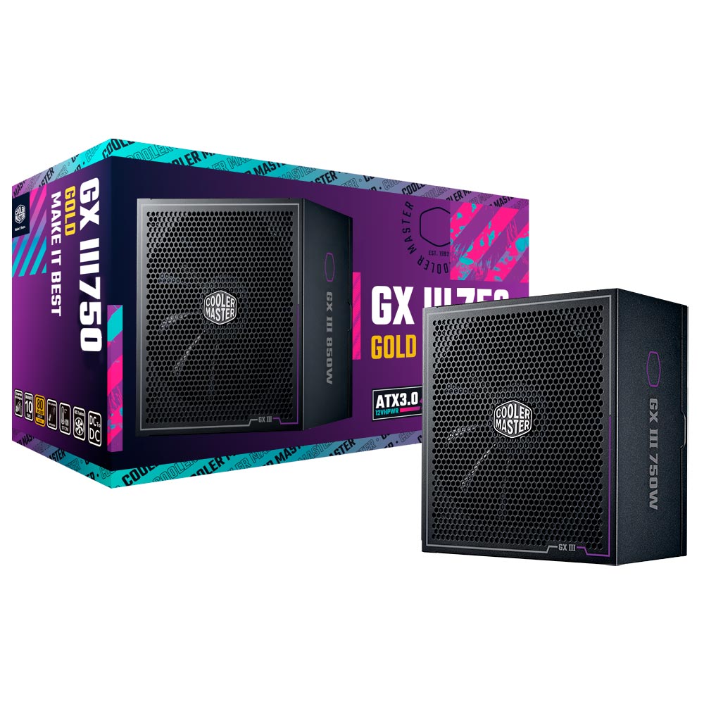 Fonte de Alimentação Cooler Master GX III 750 Gold 750W / Modular / 80 Plus Gold - MPX-7503-AFAG-BUS