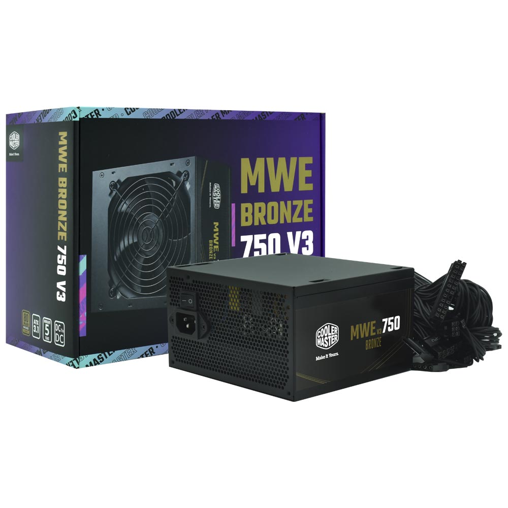 Fonte de Alimentação Cooler Master MWE Bronze 750 V3 750W / Não Modular / 80 Plus Bronze