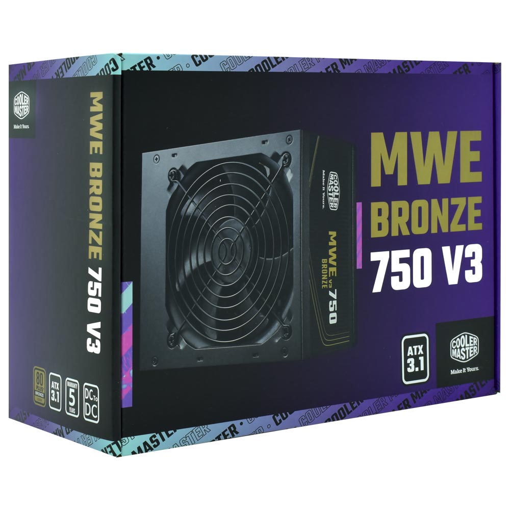 Fonte de Alimentação Cooler Master MWE Bronze 750 V3 750W / Não Modular / 80 Plus Bronze