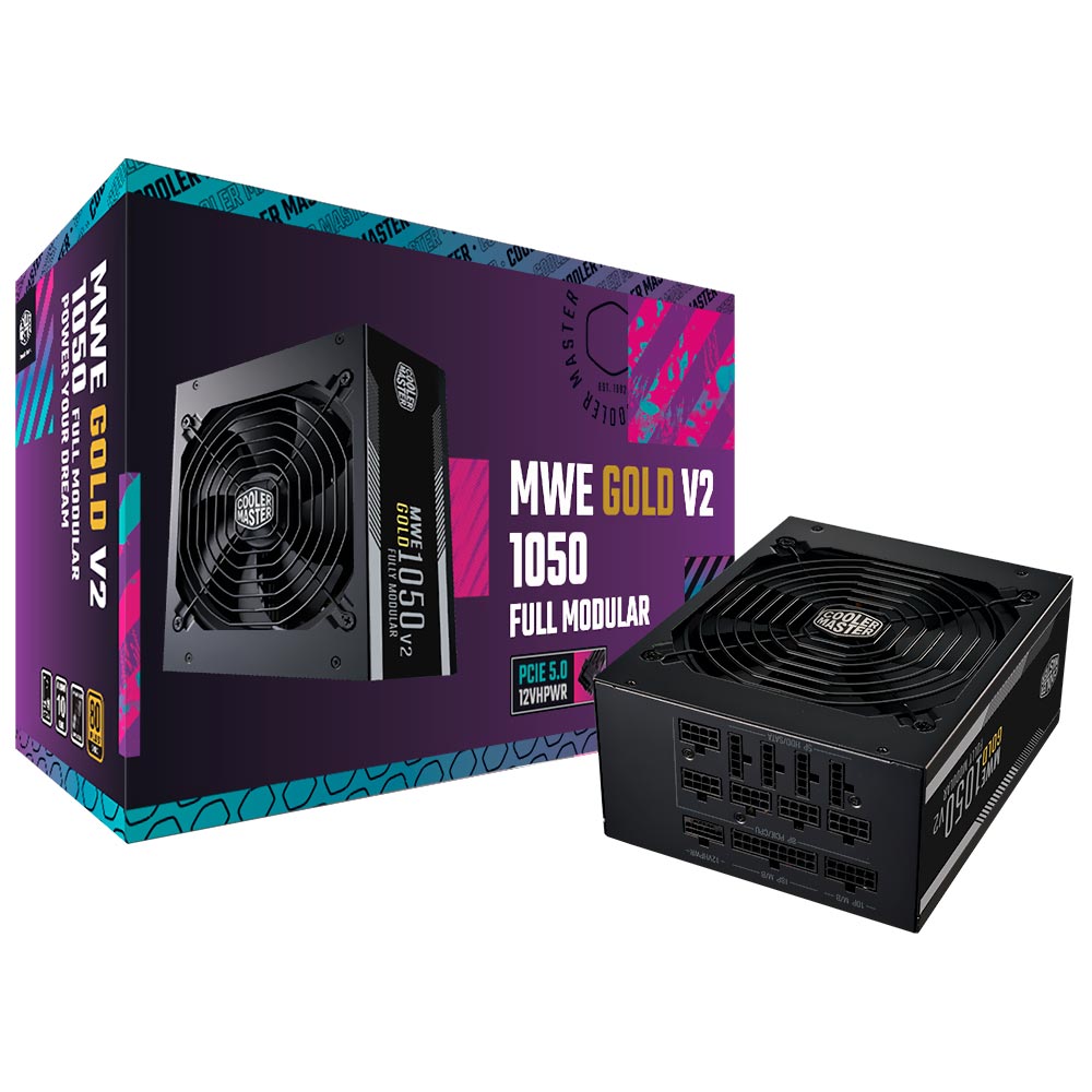 Fonte de Alimentação Cooler Master MWE Gold V2 1050W ATX / Modular / 80 Plus Gold - MPE-A501-AFCAG-3U2