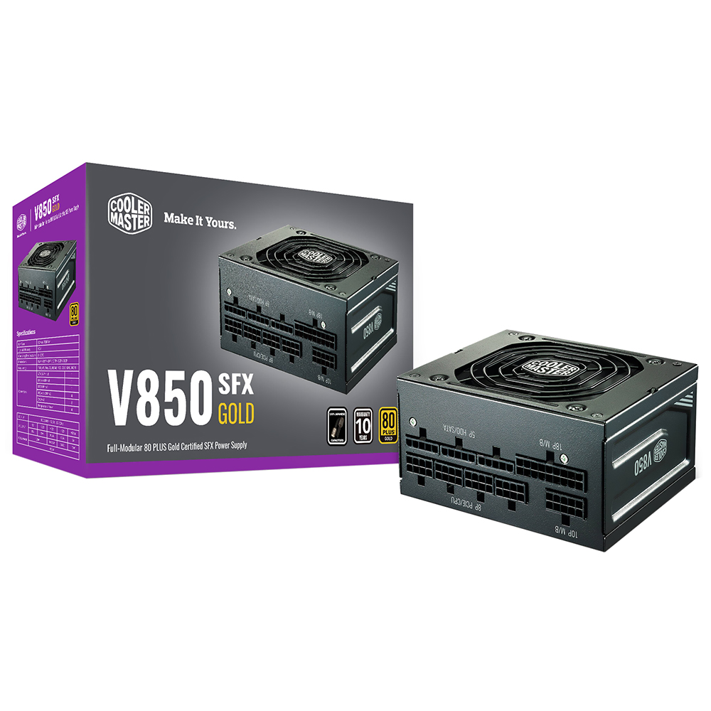 Fonte de Alimentação Cooler Master V850 SFX Gold 850W SFX / Modular / 80 Plus Gold - MPY-8501-SFHAGV-US