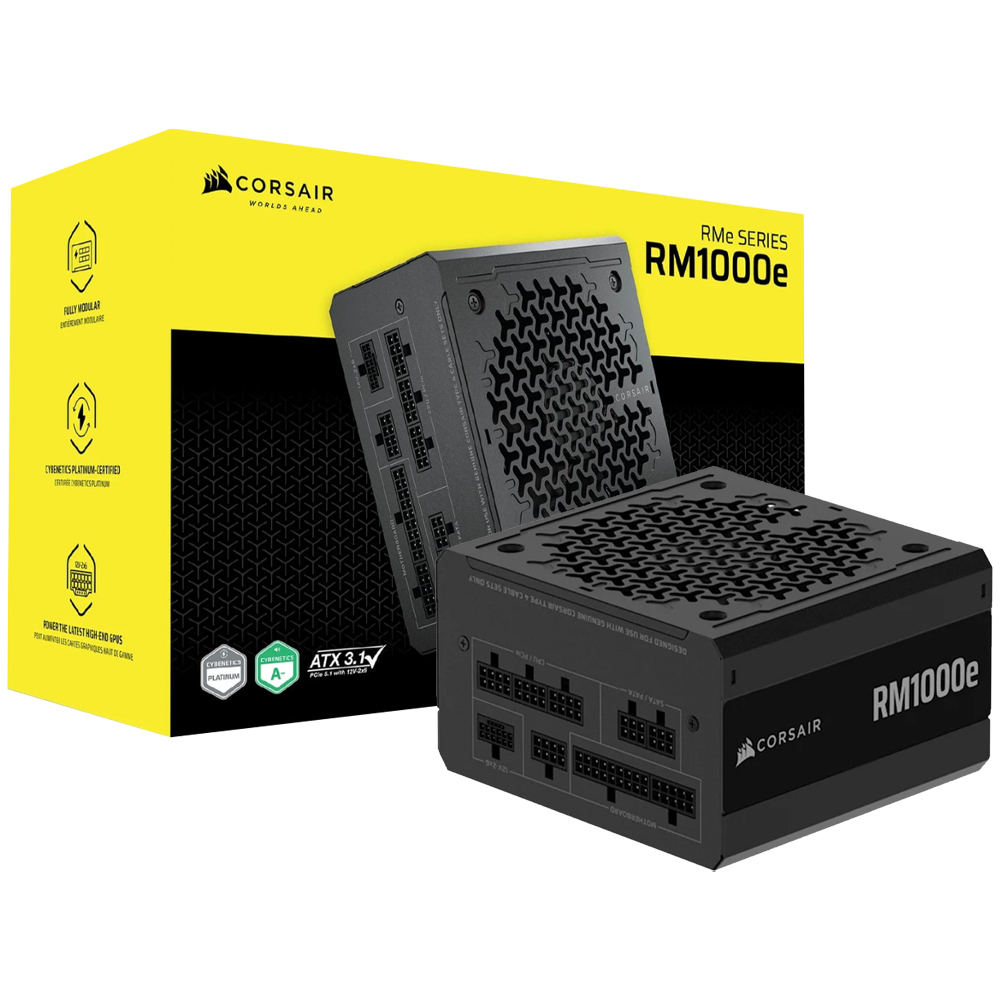 Fonte de Alimentação Corsair RM1000E 1000W ATX / Modular / Cybenetics Platinum - CP-9020297-BR