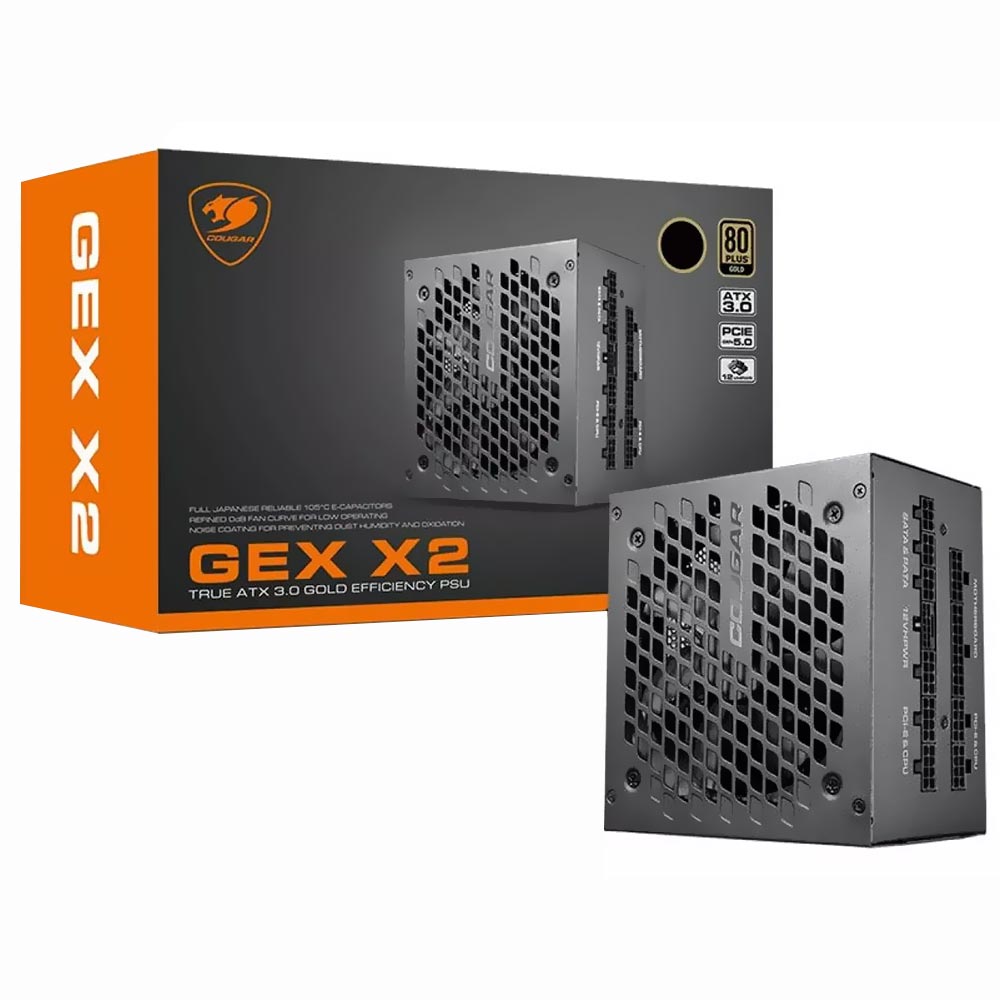 Fonte de Alimentação Cougar GEX X2 850W ATX / Modular / 80 Plus Gold