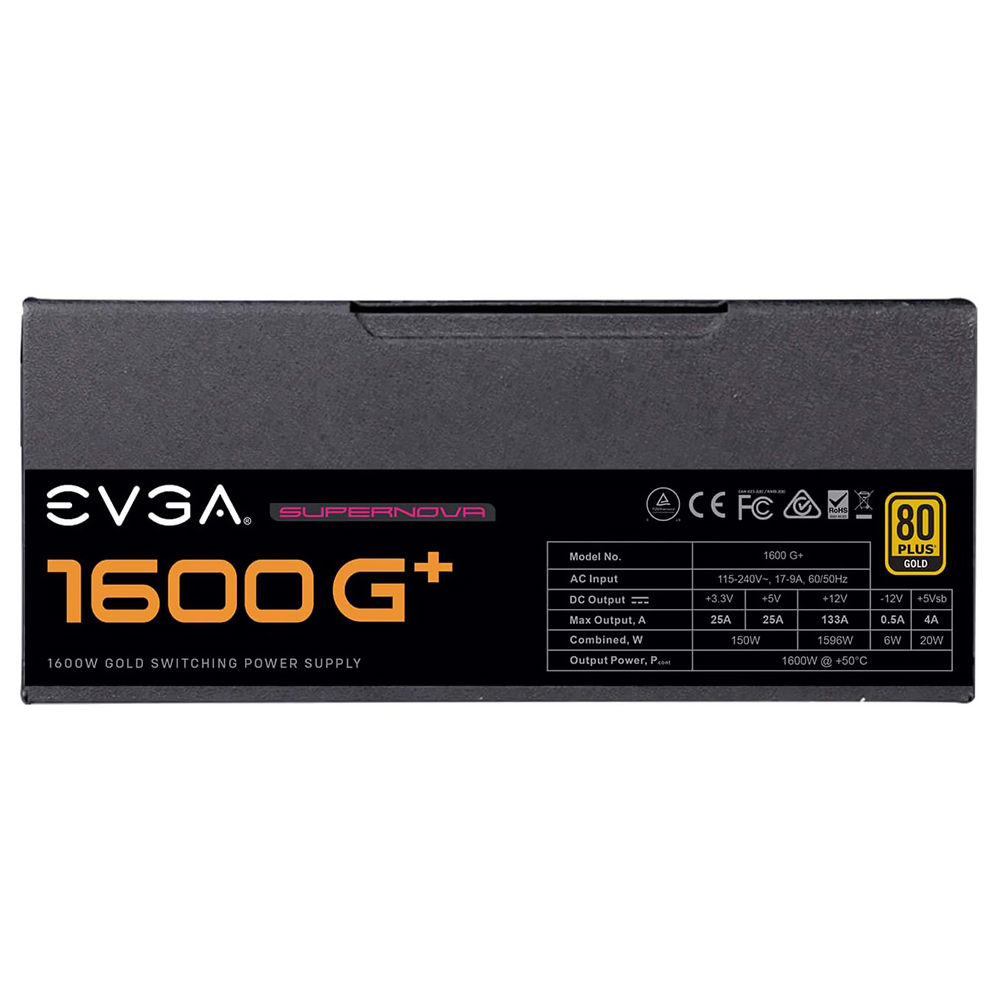 Fonte de Alimentação EVGA Supernova G+ 1600W ATX / Modular / 80 Plus Gold - 220-GP-1600-X1