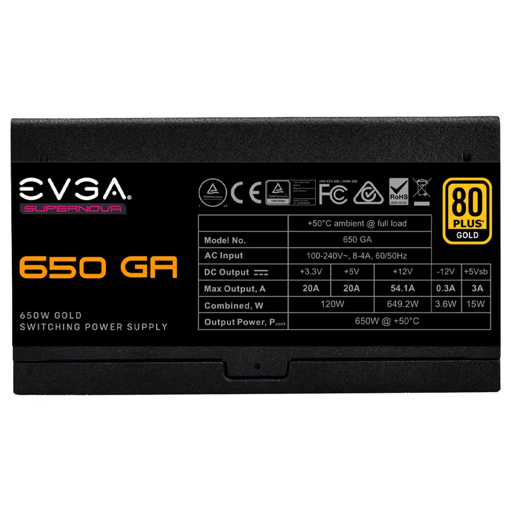 Fonte de Alimentação EVGA Supernova GA 650W ATX / Modular / 80 Plus Gold - 220-GA-0650-X1