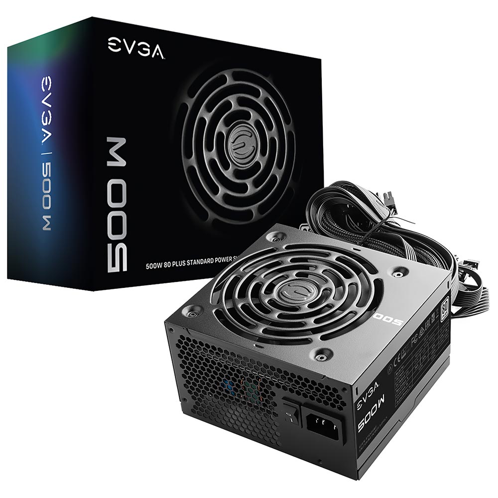 Fonte de Alimentação EVGA W1 500W ATX / Não Modular / 80 Plus White - 100-W1-0500-KR