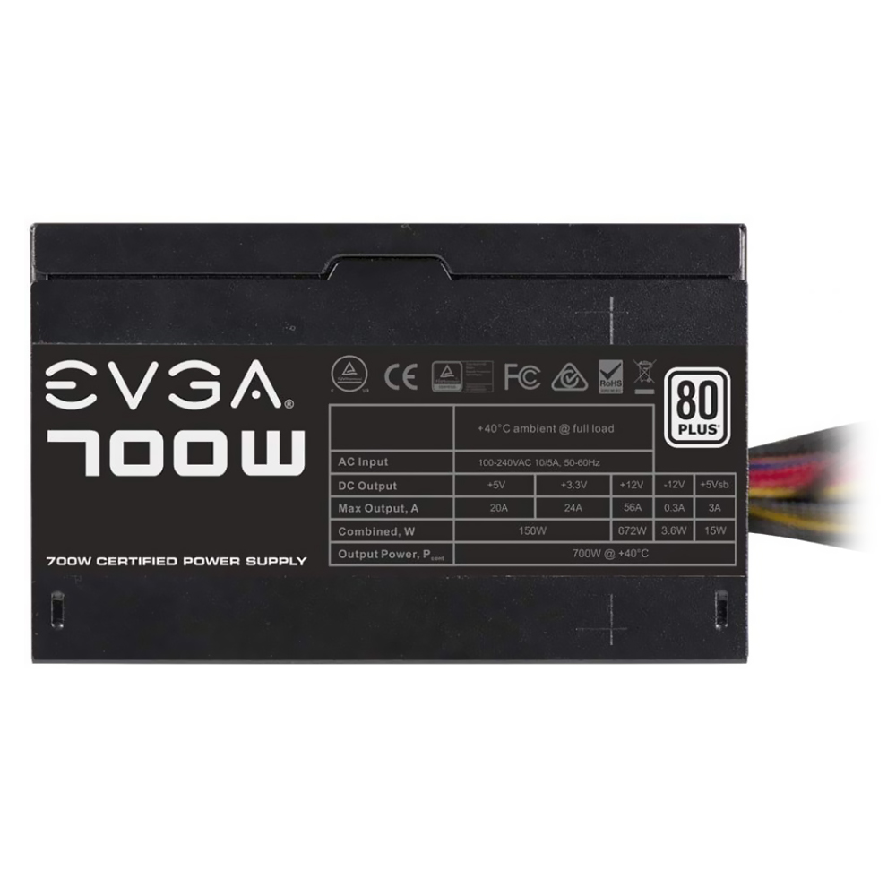 Fonte de Alimentação EVGA W1 700W ATX / Não Modular / 80 Plus White - 100-W1-0700-K1