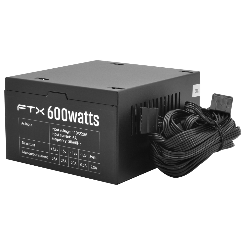 Fonte de Alimentação FTX FTX-CFA-600W 600W ATX / Não Modular