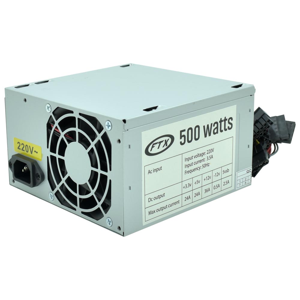 Fonte de Alimentação FTX FTX500W 500W ATX / Não Modular