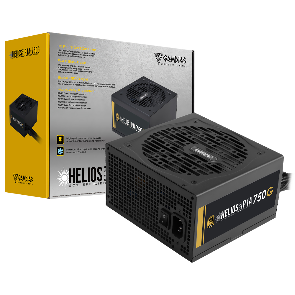 Fonte de Alimentação Gamdias Helios P1A-750G 750W ATX / Não Modular / 80 Plus Gold
