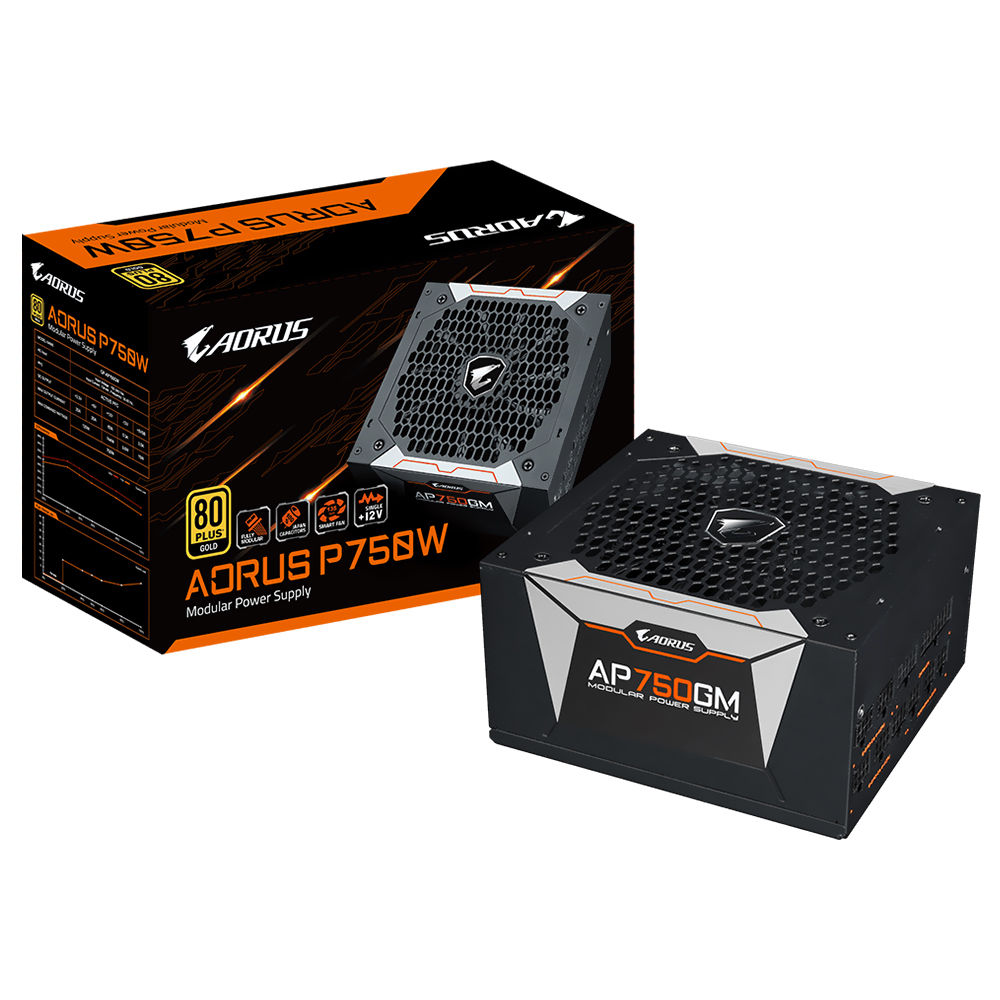 Fonte de Alimentação Gigabyte Aorus GP-AP750GM 750W ATX / Modular / 80 Plus Gold 