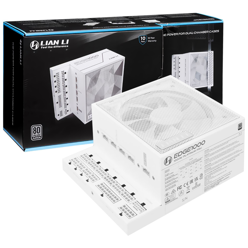 Fonte de Alimentação Lian Li EDGE1000 1000W ATX / Modular / 80 Plus Platinum - Branco