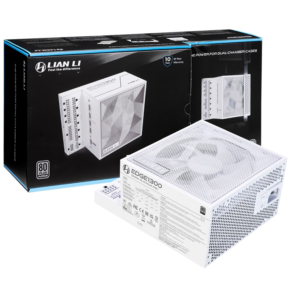 Fonte de Alimentação Lian Li EDGE1300 1300W ATX / Modular / 80 Plus Platinum - Branco