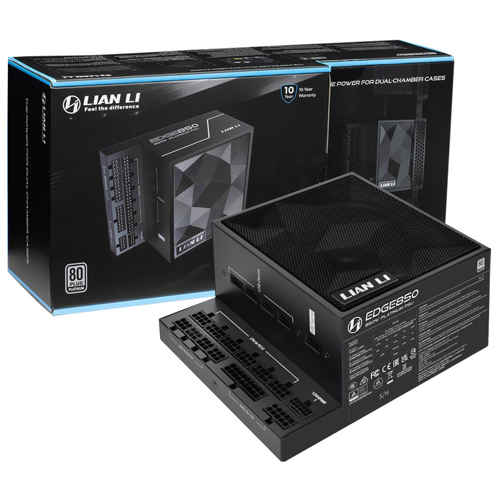 Fonte de Alimentação Lian Li EDGE850 850W ATX / Modular / 80 Plus Platinum - Preto