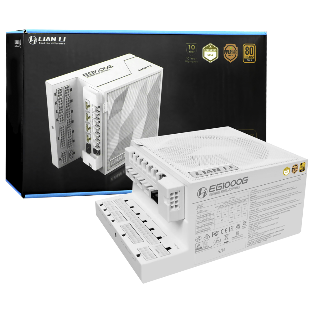Fonte de Alimentação Lian Li EG1000G 1000W ATX / Modular / 80 Plus Gold - Branco