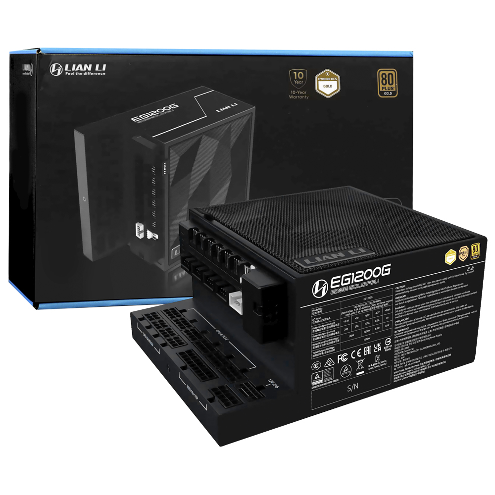 Fonte de Alimentação Lian Li EG1200G 1200W ATX / Moudular / 80 Plus Gold - Preto