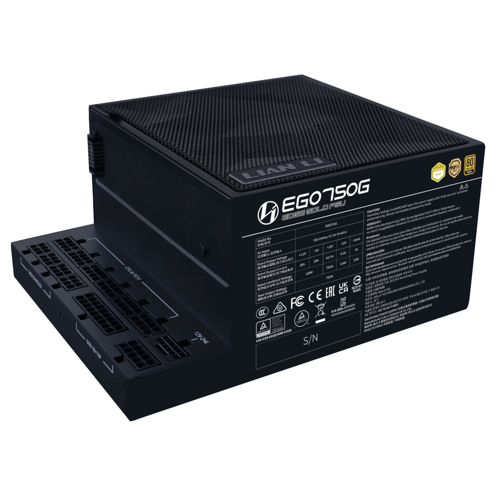 Fonte de Alimentação Lian Li EGO750G 750W ATX / Modular / 80 Plus Gold - Preto