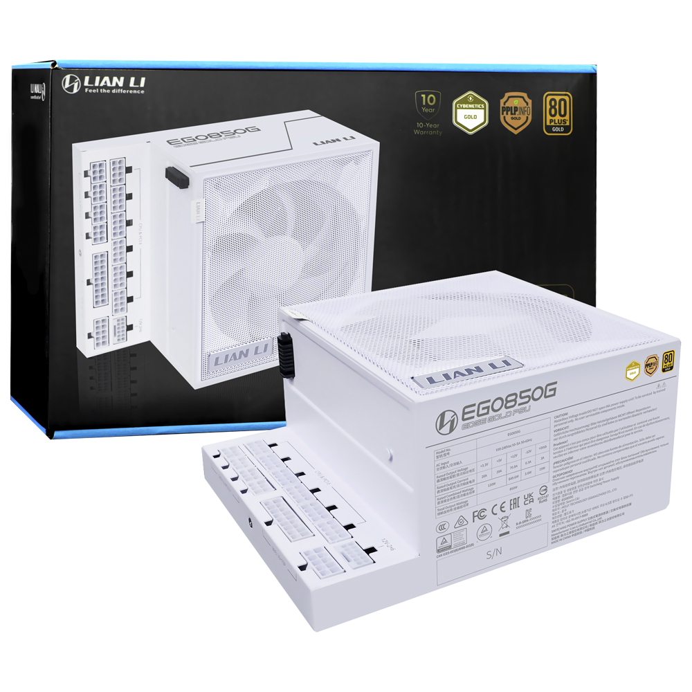 Fonte de Alimentação Lian Li EGO850G 850W ATX / Modular / 80 Plus Gold - Branco