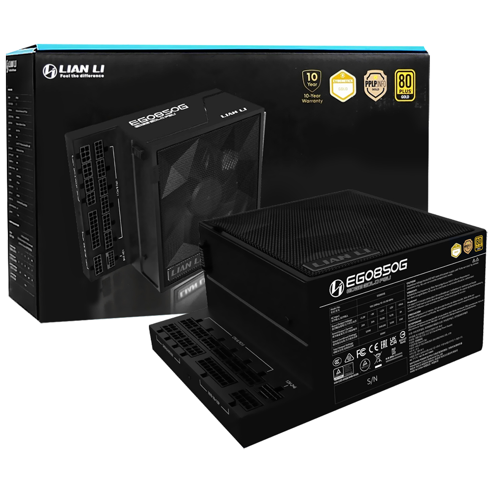 Fonte de Alimentação Lian Li EGO850G 850W ATX / Modular / 80 Plus Gold - Preto