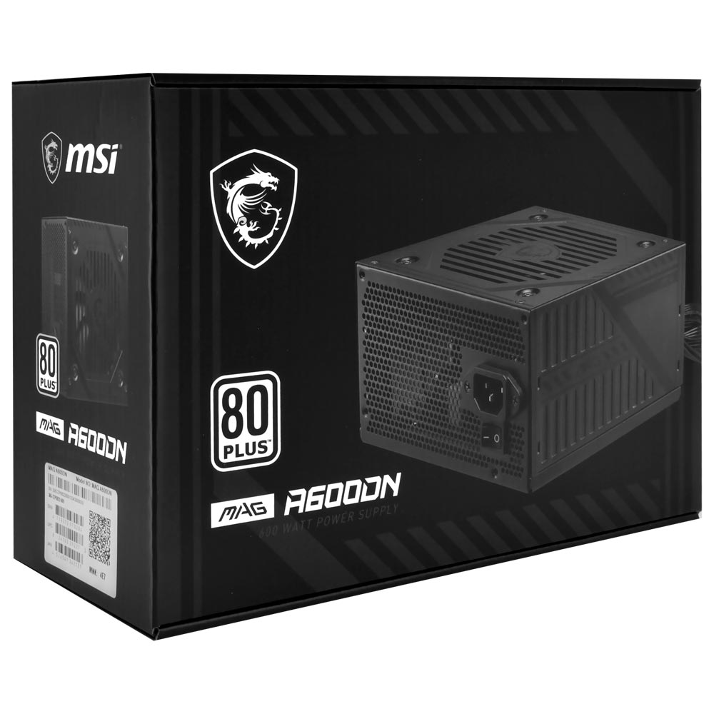 Fonte de Alimentação MSI MAG A600DN 600W / Não Modular / 80 Plus White