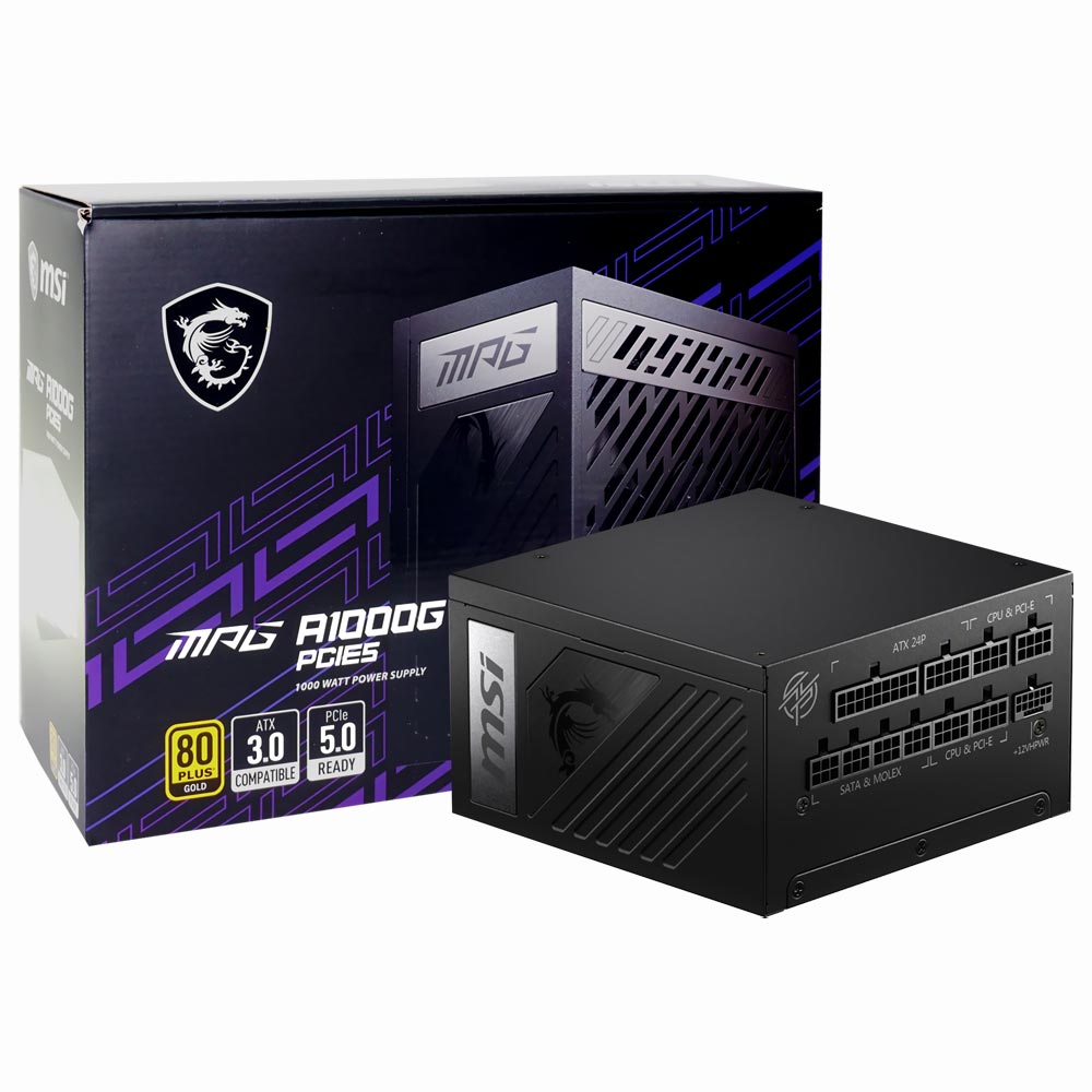 Fonte de Alimentação MSI MPG A1000G 1000W ATX / Modular / 80 Plus Gold