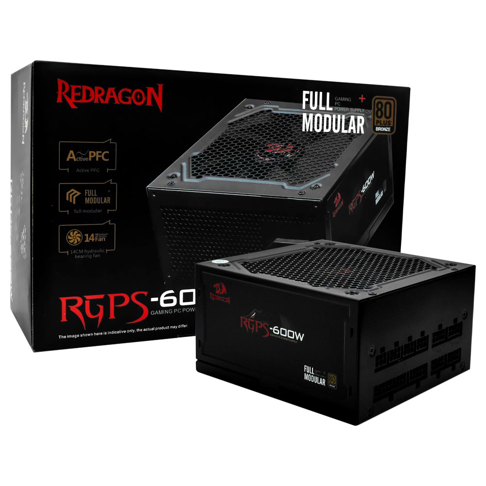 Fonte de Alimentação Redragon GC-PS003 600W ATX / Modular / 80 Plus Bronze