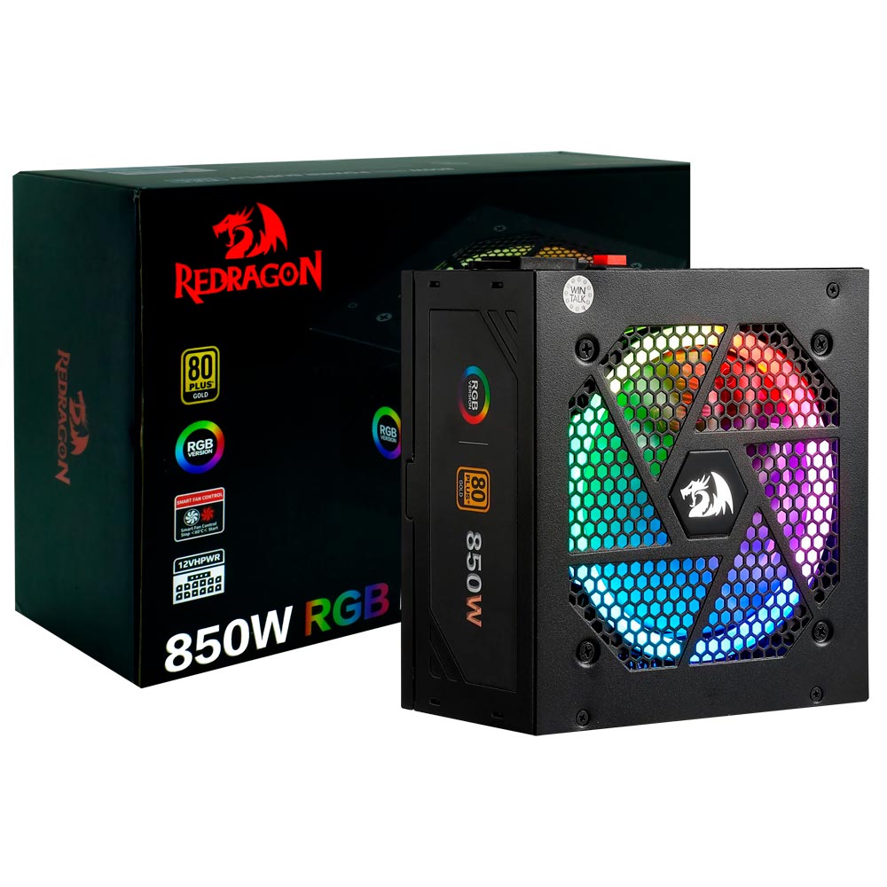 Fonte de Alimentação Redragon GC-PS007-1 850W ATX / Modular / 80 Plus Gold / RGB