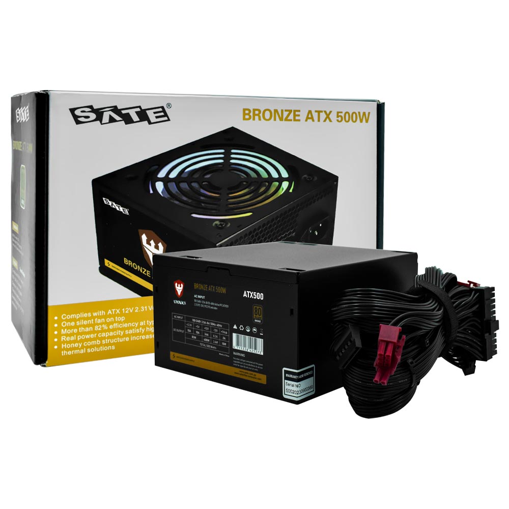 Fonte de Alimentação Satellite ATX500 500W ATX / Não Modular / 80 Plus Bronze / RGB