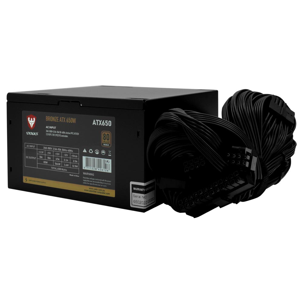 Fonte de Alimentação Satellite ATX650 650W ATX / Não Modular / 80 Plus Bronze