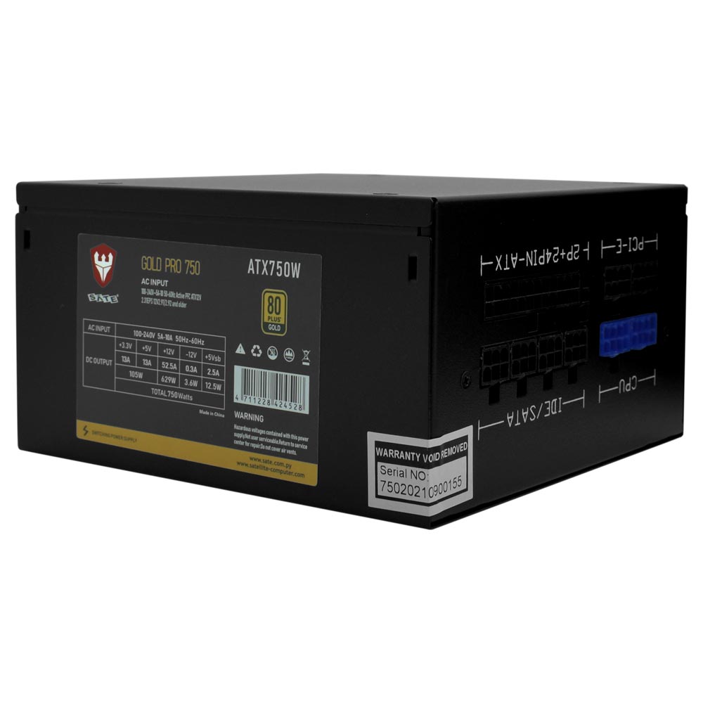 Fonte de Alimentação Satellite Gold Pro 750 750W ATX / Modular / 80 Plus Gold