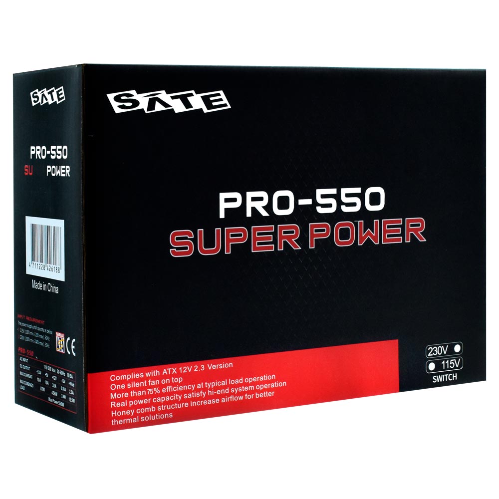Fonte de Alimentação Satellite PRO-550 Super Power 550W ATX / Não Modular