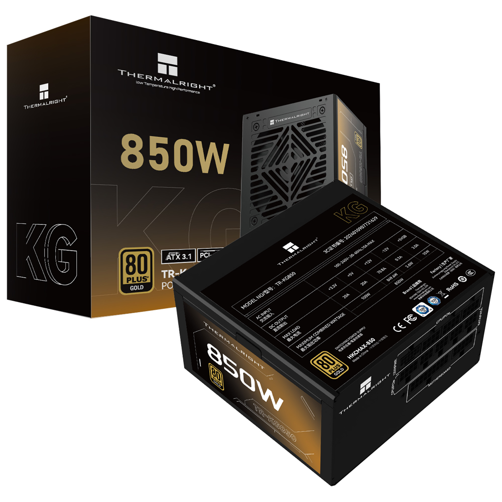 Fonte de Alimentação Thermalright TR-KG850 850W ATX 3.1 / Modular / 80 Plus Gold