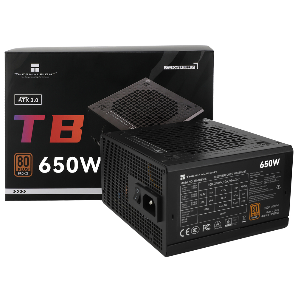 Fonte de Alimentação Thermalright TR-TB650S 650W ATX / Não Modular / 80 Plus Bronze