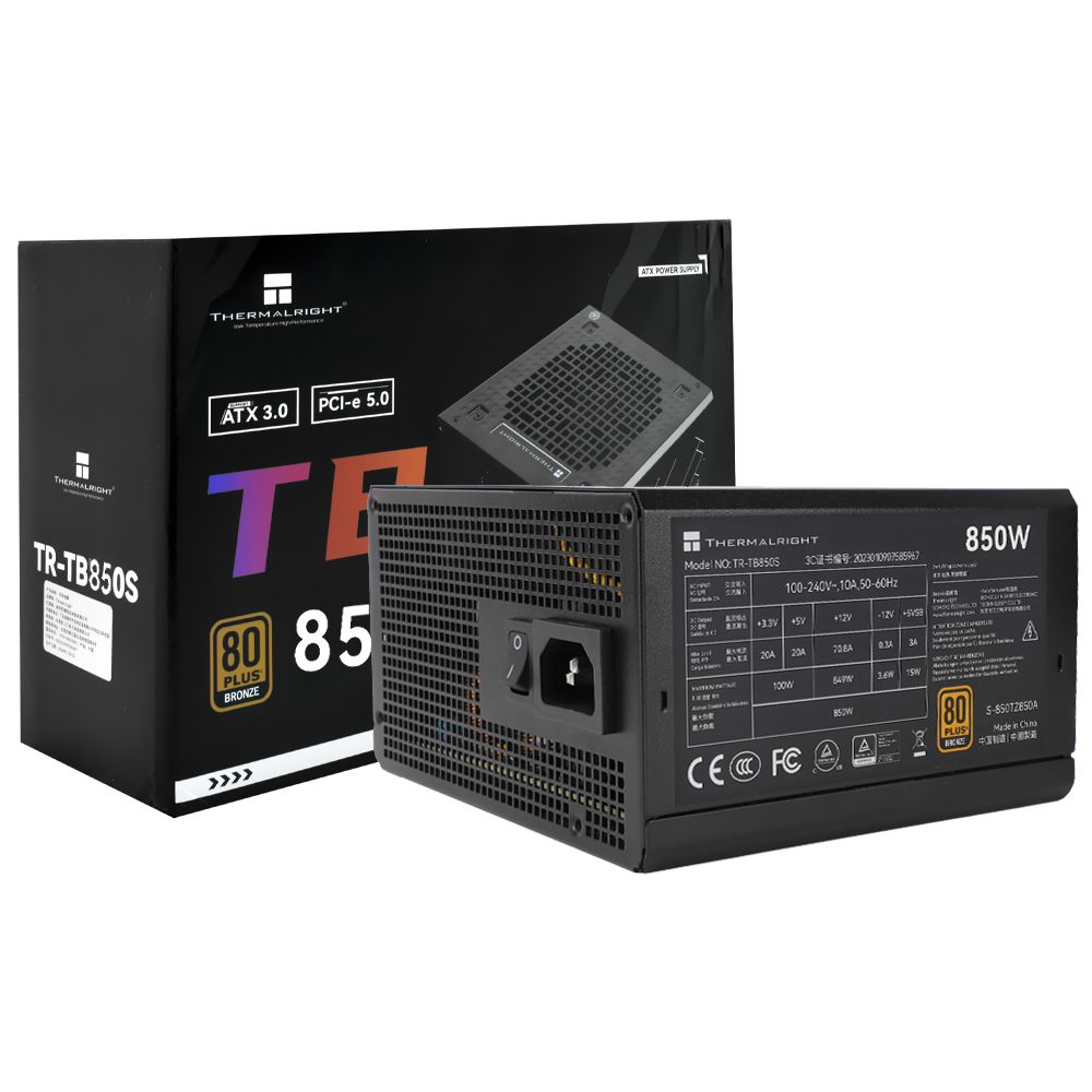 Fonte de Alimentação Thermalright TR-TB850S 850W ATX / Não Modular / 80 Plus Bronze