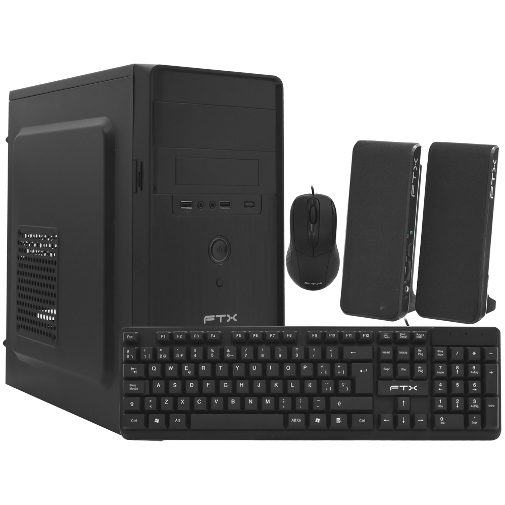 Gabinete FTX FTXM1 600W / Mouse / Teclado Espanhol / Speaker - Preto