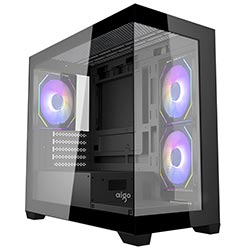 Gabinete Gamer Aigo C218M Micro ATX / 3 Cooler / RGB - Preto